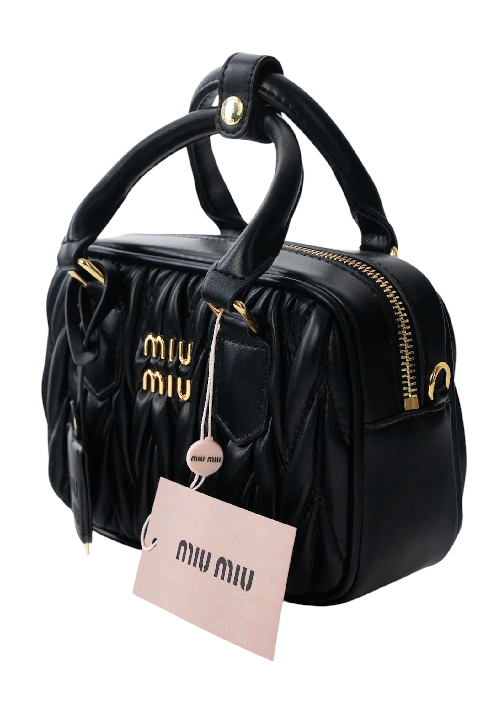 Miu Miu Arcadie Bag - Black Matelasse Nappa