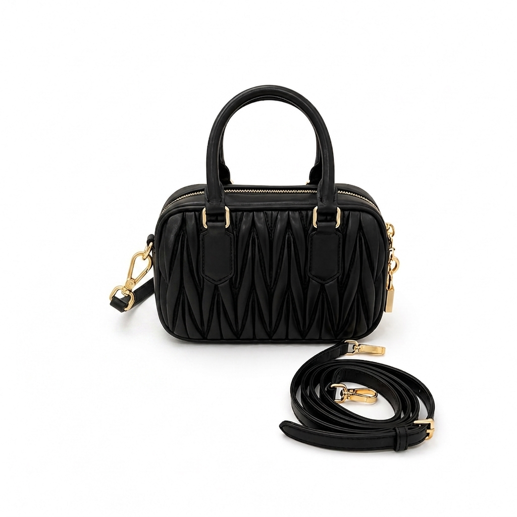 Miu Miu Arcadie Bag - Black Matelasse Nappa