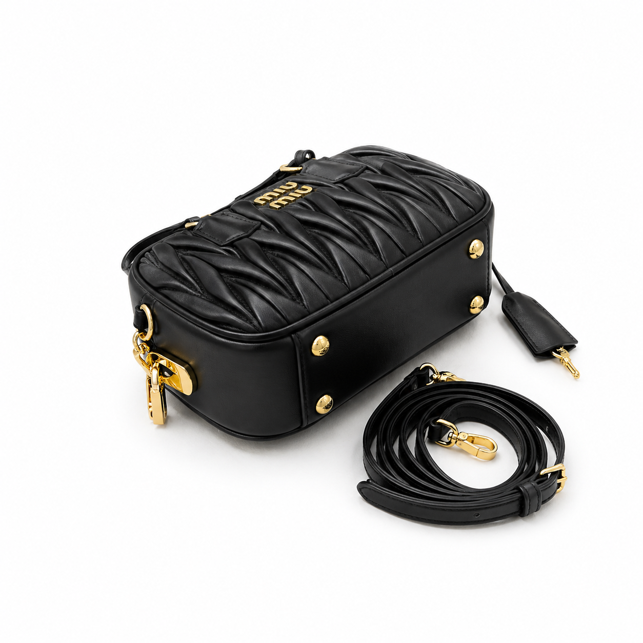 Miu Miu Arcadie Bag - Black Matelasse Nappa