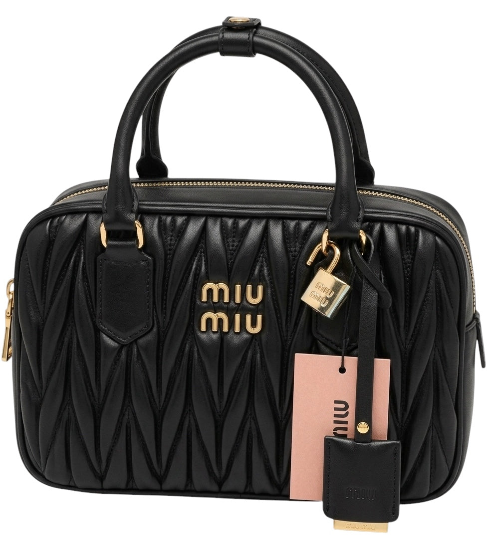 Miu Miu Arcadie Bag - Black Matelasse Nappa