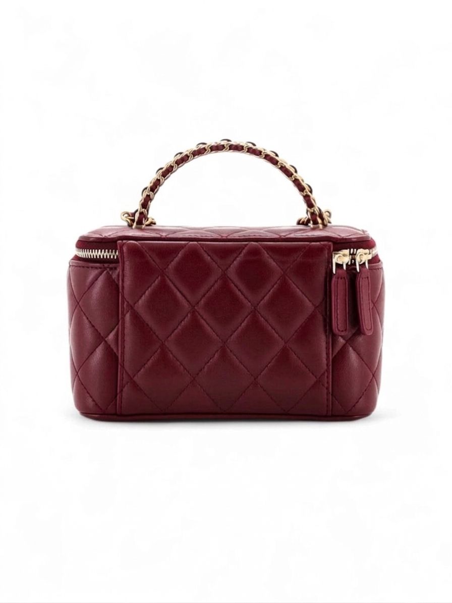 Chanel Vanity with Chain - Burgundy