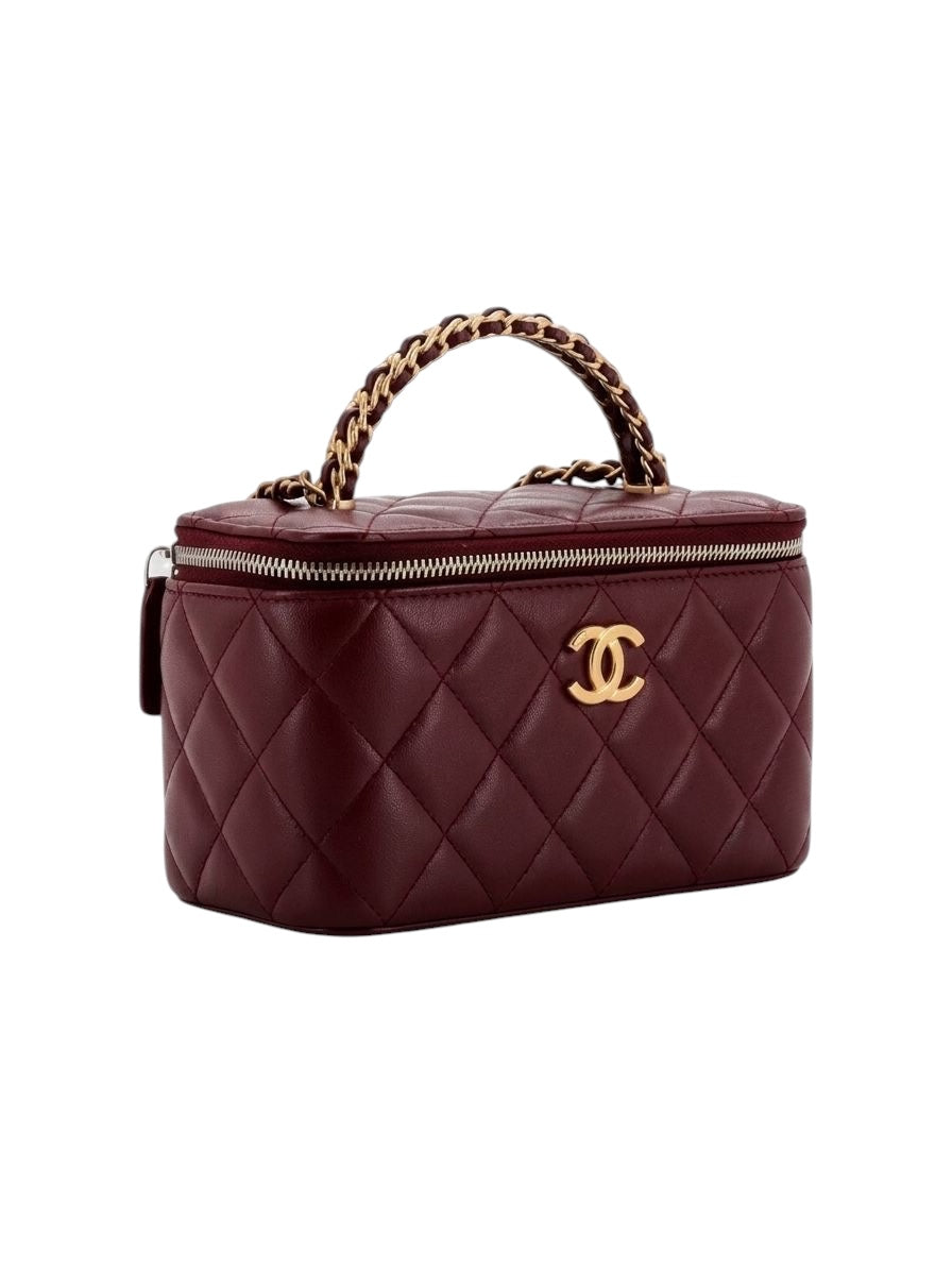 Chanel Vanity with Chain - Burgundy