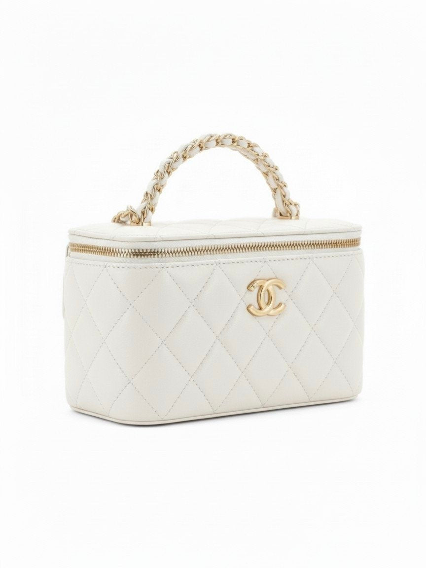 Chanel Vanity with Chain - White