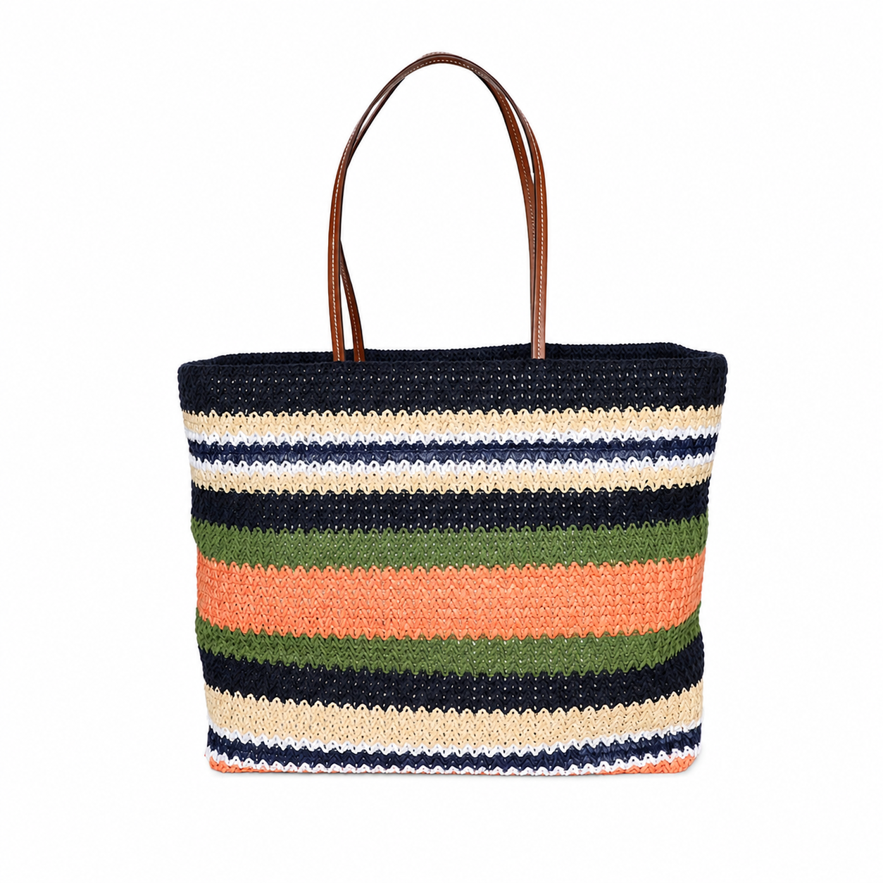 Miu Miu Woven Fabric Tote - Blue and Ivy