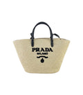 Prada Raffia and Leather Tote