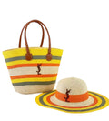 Saint Laurent Panier Raffia Tote - Multicolor