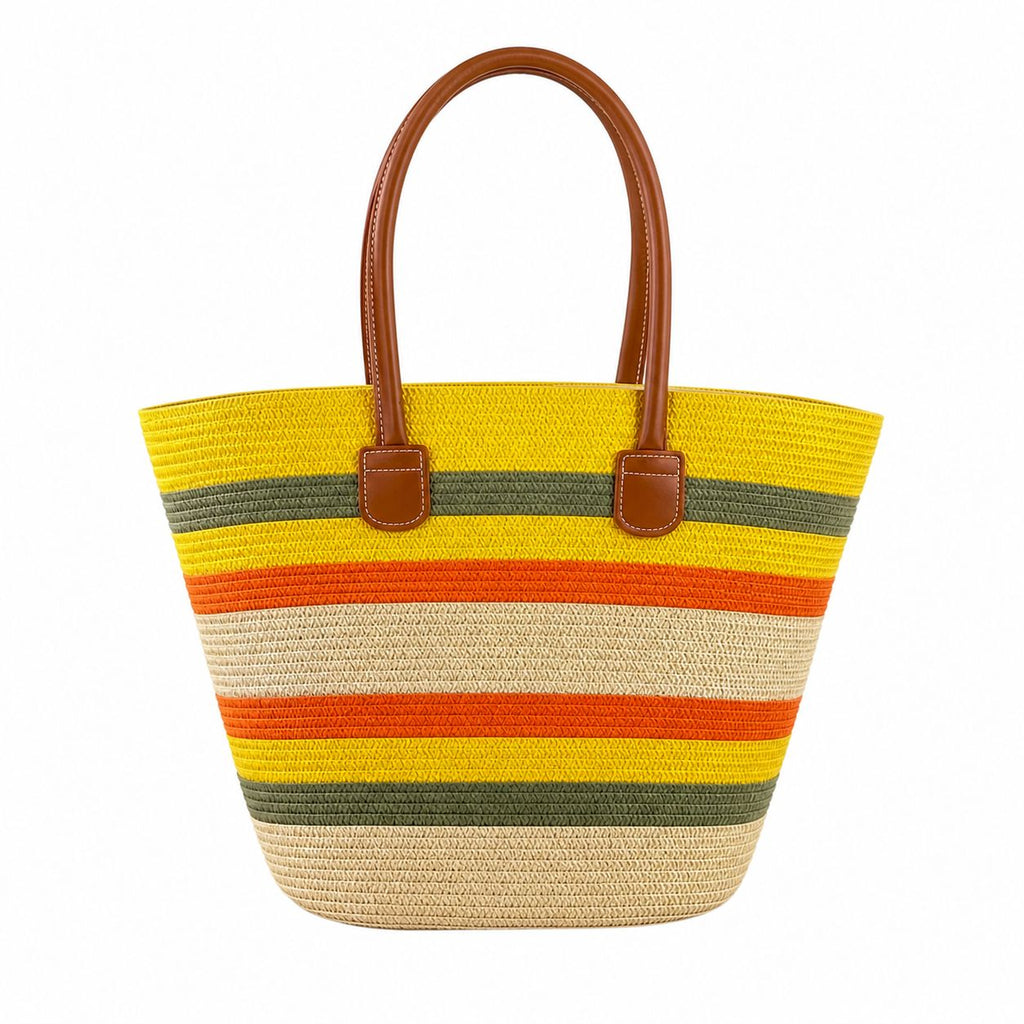 Saint Laurent Panier Raffia Tote - Multicolor