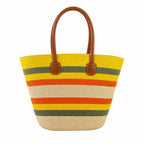 Saint Laurent Panier Raffia Tote - Multicolor