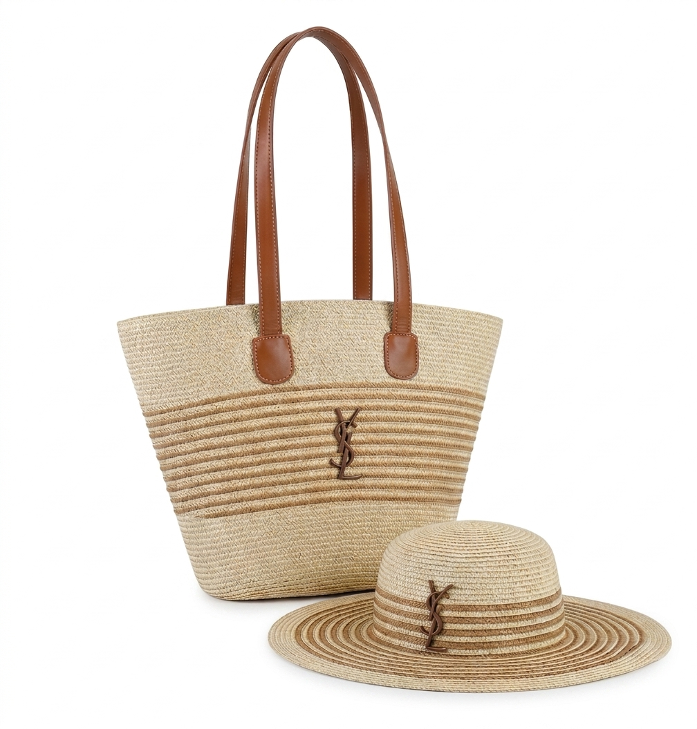 Saint Laurent Le Panier Woven Tote