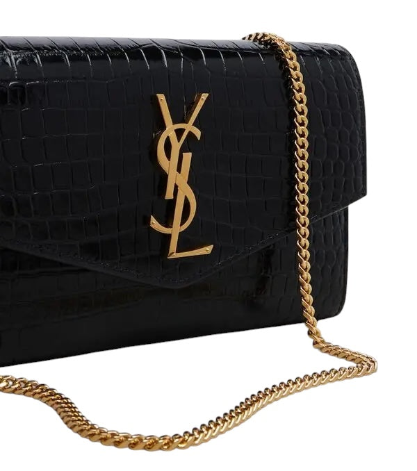 Saint Laurent Uptown Croc-Effect Shoulder Bag