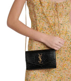 Saint Laurent Uptown Croc-Effect Shoulder Bag