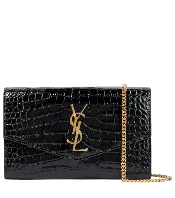Saint Laurent Uptown Croc-Effect Shoulder Bag